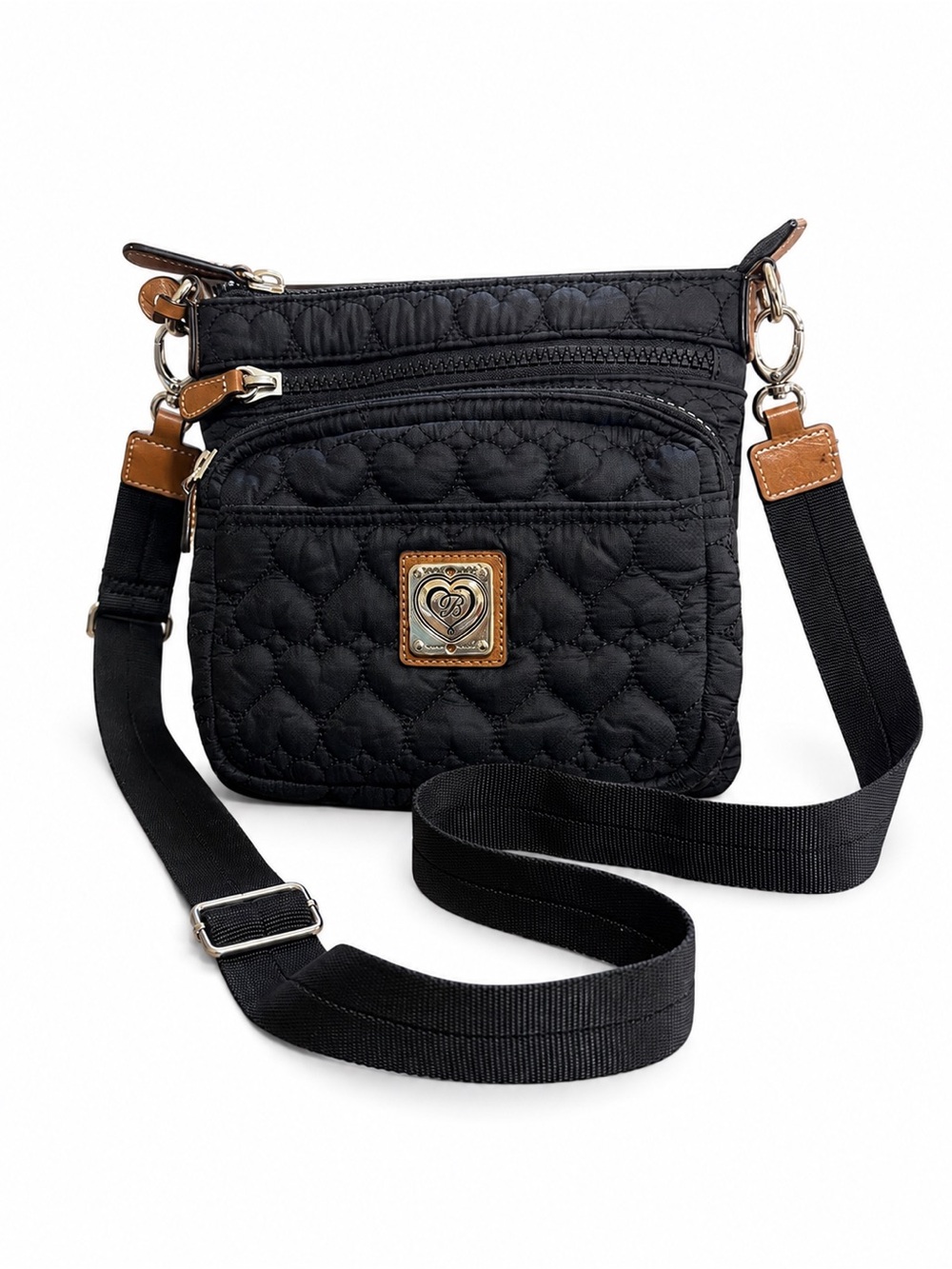 Brighton Black Quilted Crossbody Bag